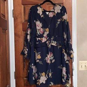 XXL Navy Floral Dress